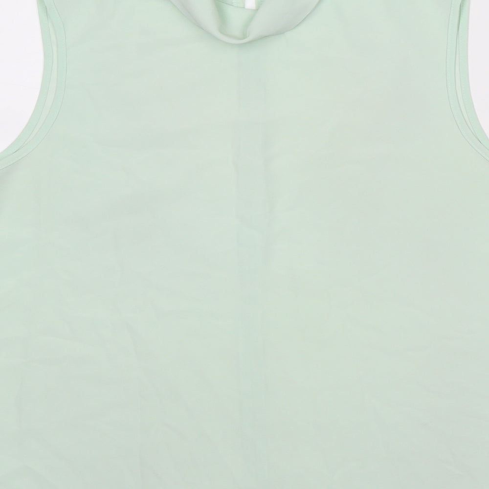 Berkertex Womens Green Polyester Basic Tank Size 12 Mock Neck