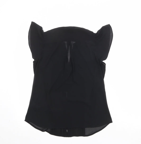 Womens UK Size 10 H&M Black Basic Blouse