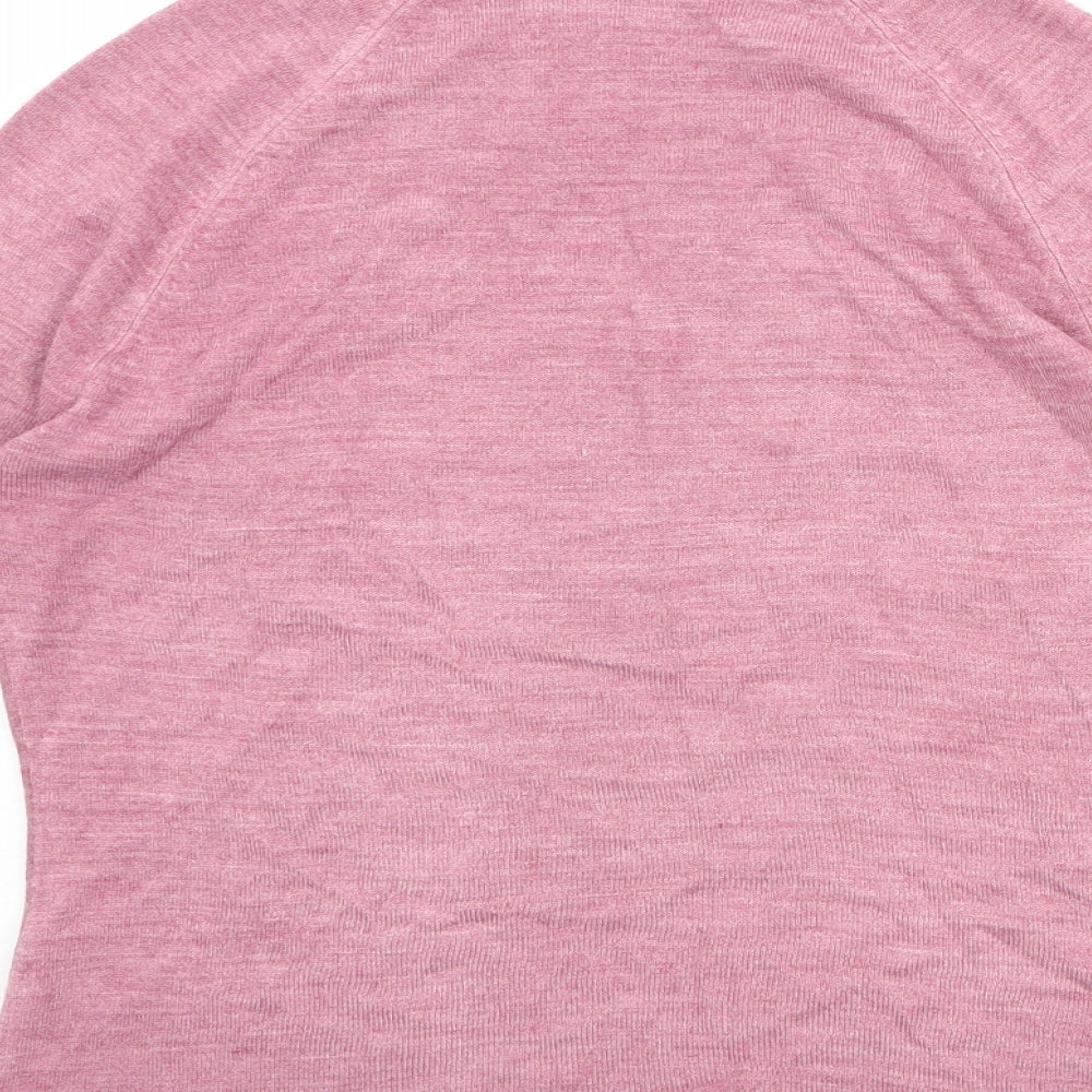 BHS Womens Pink High Neck Acrylic Pullover Jumper Size 12