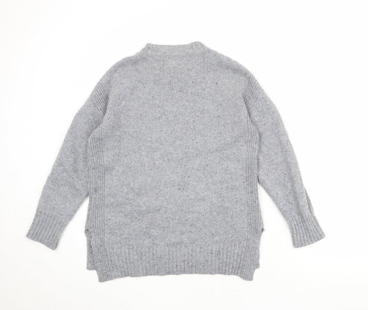 Cynthia Rowley Womens Grey Round Neck Acrylic Pullover Jumper Size S