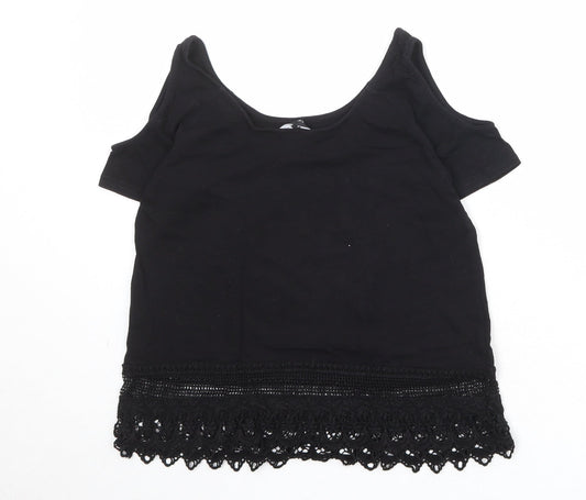 Womens UK Size 6 New Look Black Basic Blouse