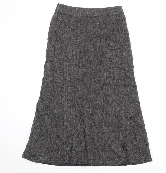 Lakeland Womens Black Geometric Viscose A-Line Skirt Size 10 Zip