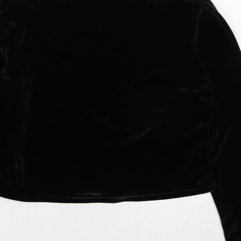 Carreau Sport Womens Black Polyester Basic Button-Up Size M Collared