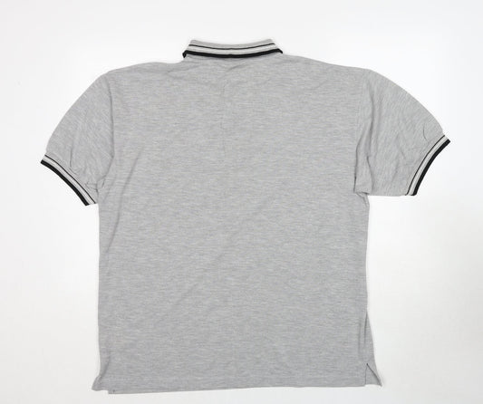 Best Basics Mens Grey Polyester Polo Size L Collared Pullover