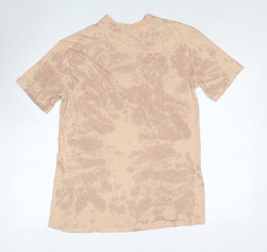 Misspap Womens Beige Cotton Basic T-Shirt Size 6 Round Neck