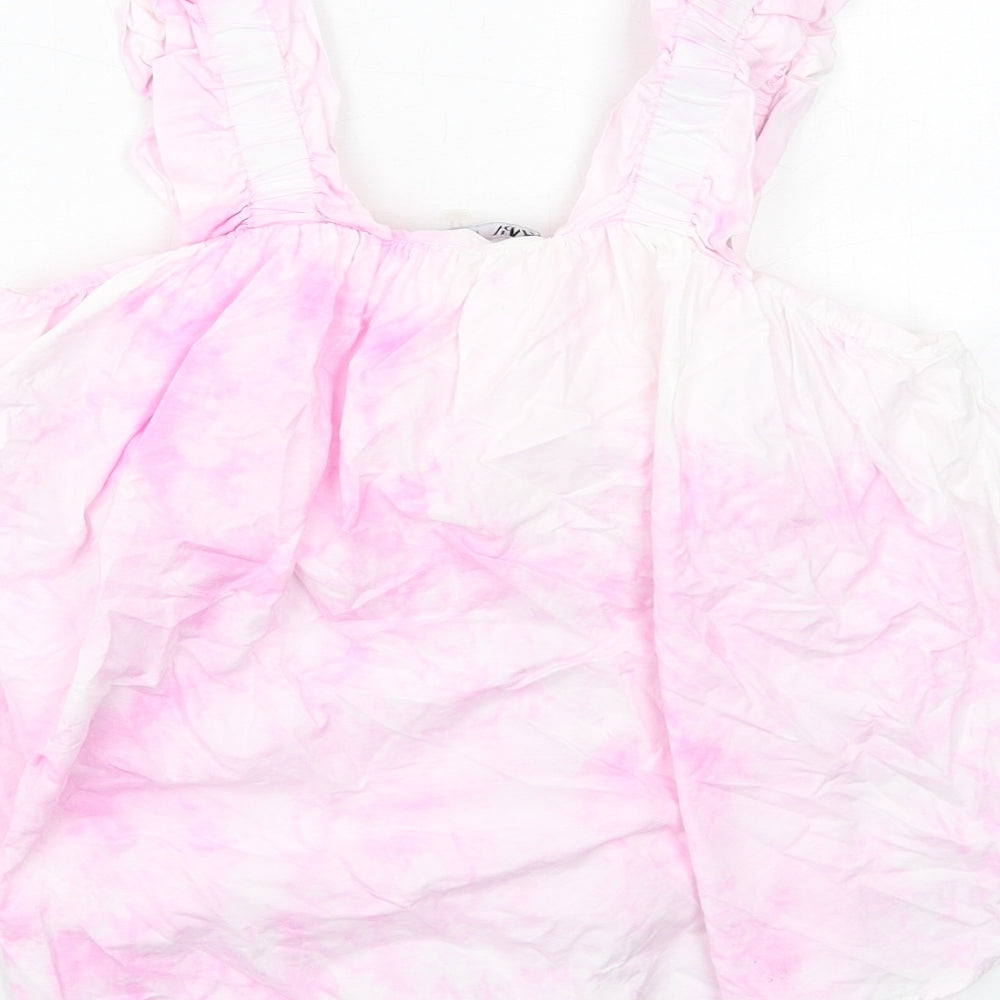 Womens UK Size XS Zara Pink Basic Tank