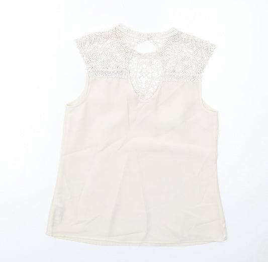 Womens UK Size 12 Oasis Ivory Basic Tank