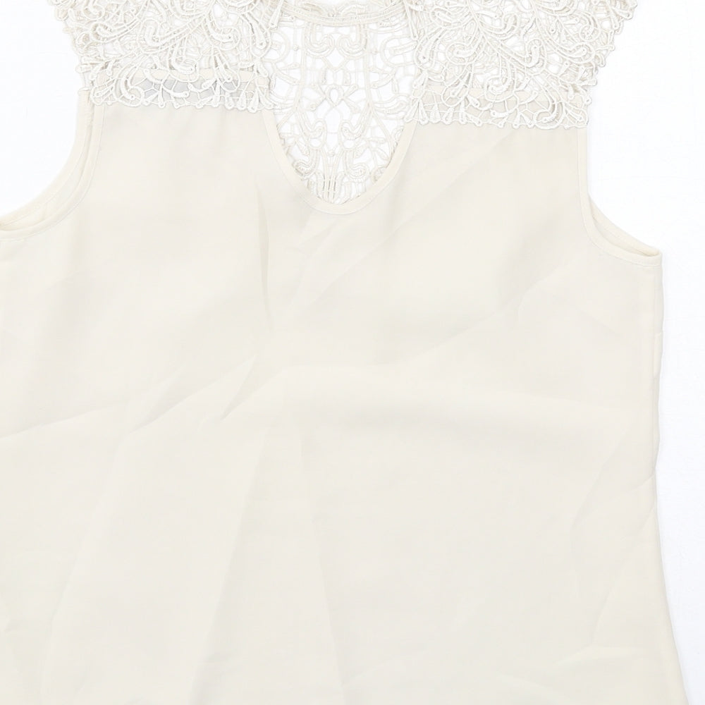 Womens UK Size 12 Oasis Ivory Basic Tank