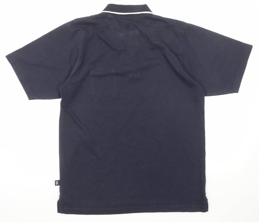 Kukri Mens Blue Cotton Polo Size XL Collared Button