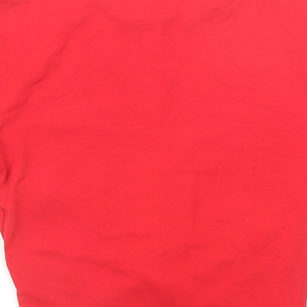 Womens UK Size XS Divided by H&M Red Basic T-Shirt