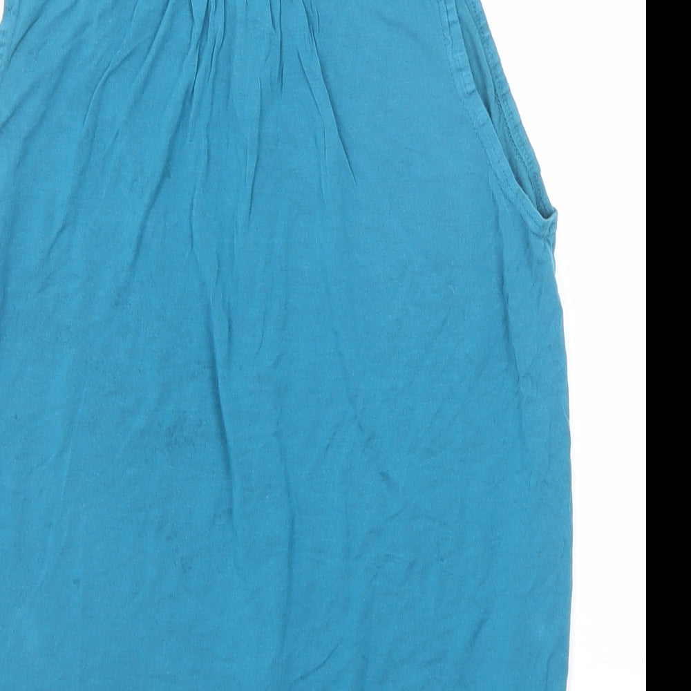 Womens UK Size 12 New Look Blue Basic Button-Up