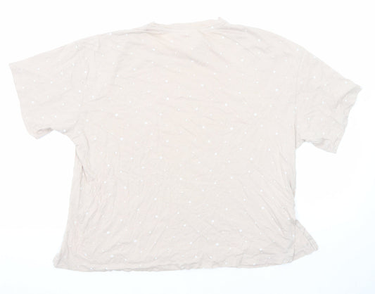 Womens UK Size M H&M Beige Basic T-Shirt