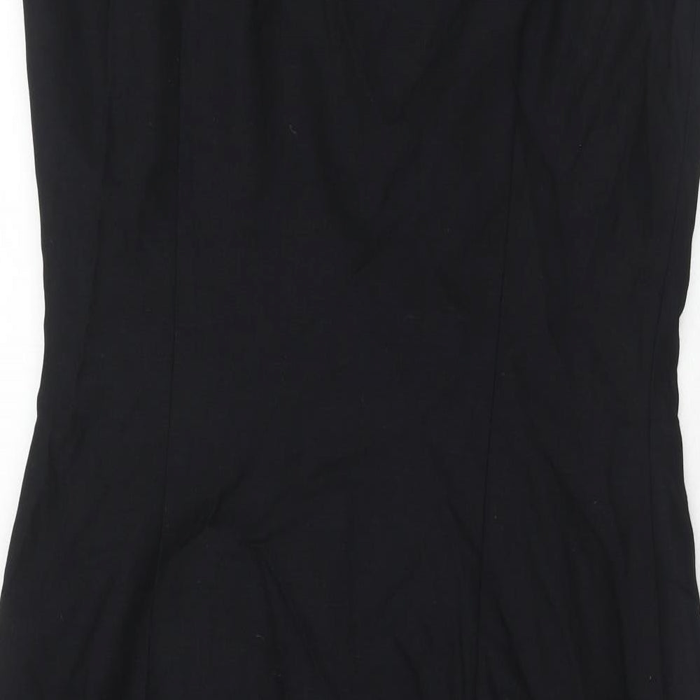 Lakeland Womens Black Viscose A-Line Size 14 Round Neck Zip