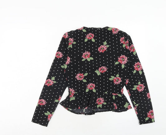 Womens UK Size 6 Missguided Black Basic Blouse