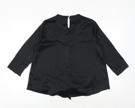 Womens UK Size 6 River Island Black Basic Blouse