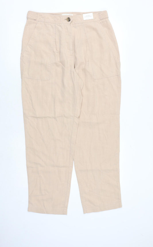 Womens UK Size 12 Per Una Extra-Slim Fit Pink Trousers