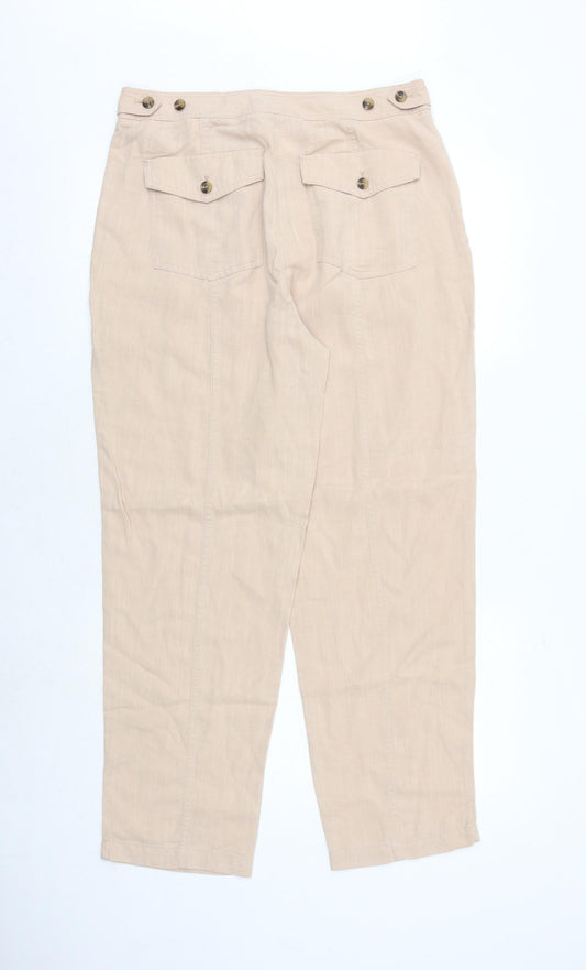 Womens UK Size 12 Per Una Extra-Slim Fit Pink Trousers