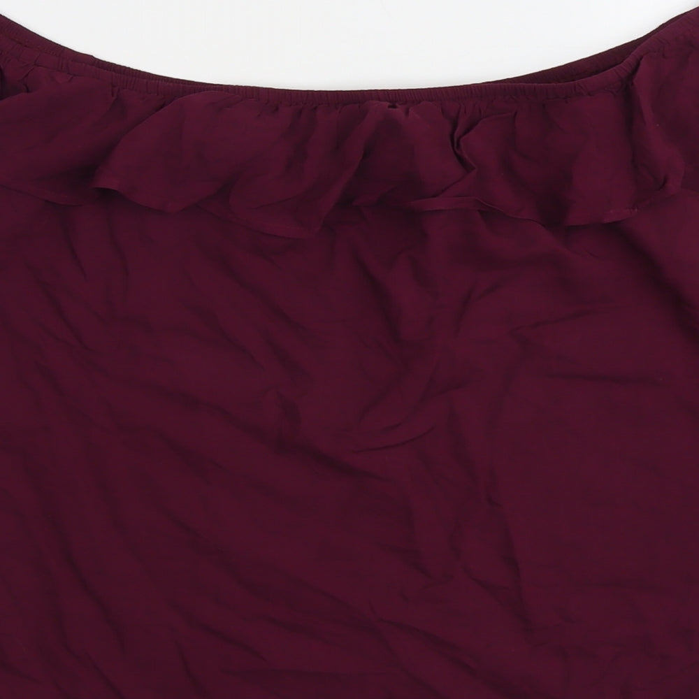 Womens UK Size 12 Oasis Purple Basic Blouse