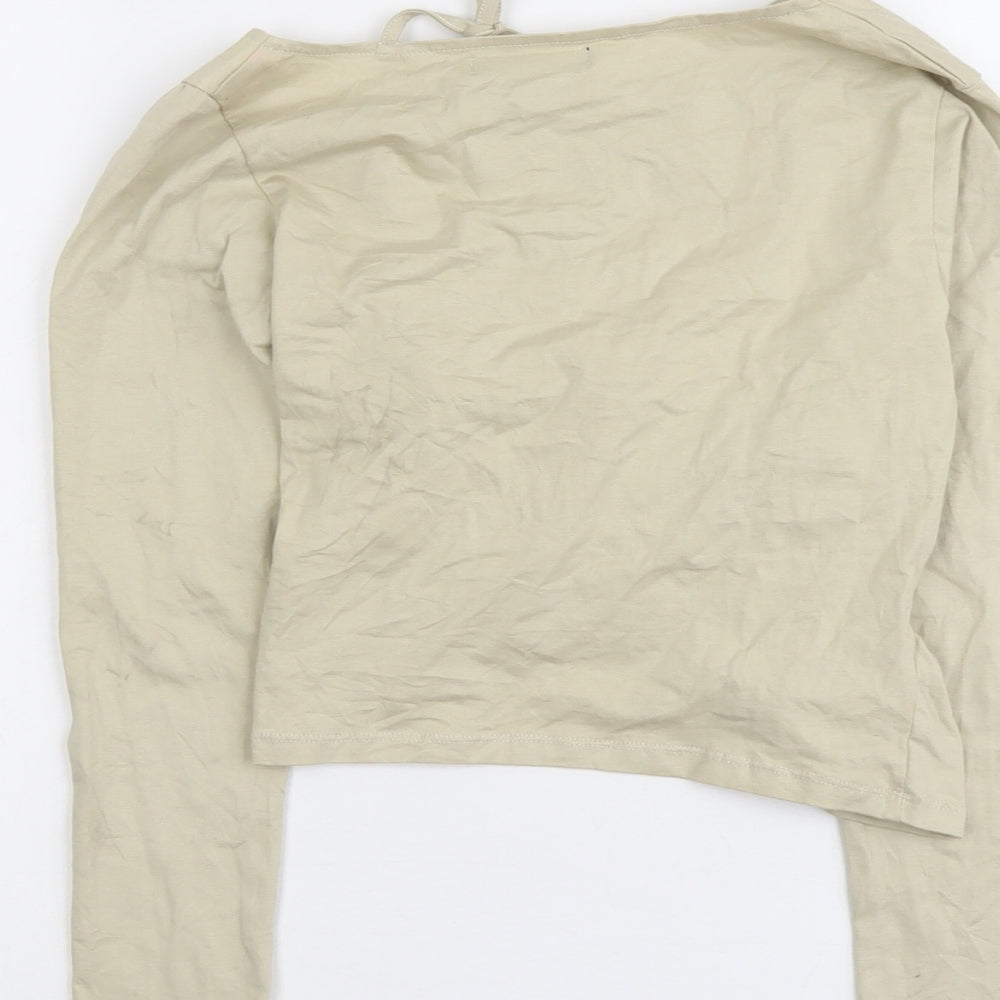 Womens UK Size S Motel Beige Cropped Blouse