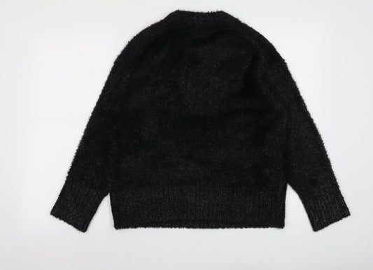 Autograph Womens Black Round Neck Polyamide Pullover Jumper Size 12
