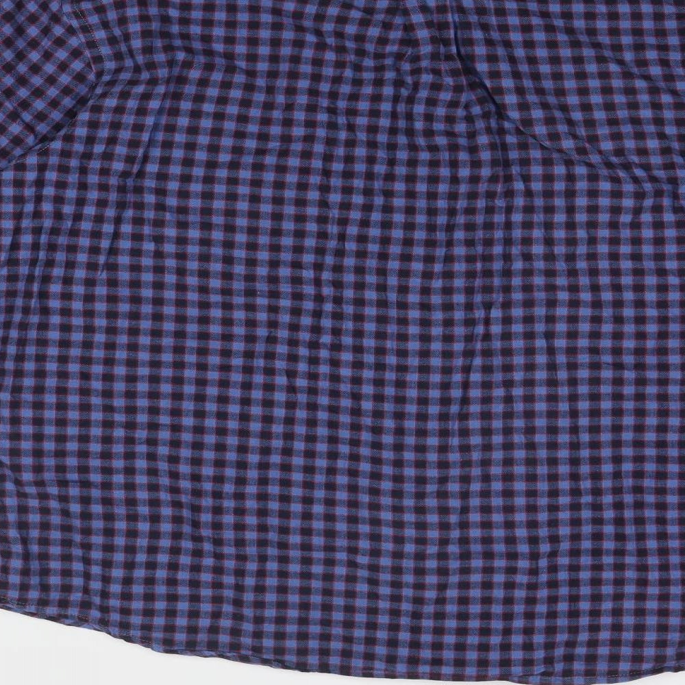 Mens UK Size XL EWM Blue Button-Up Long Sleeve Casual Shirt