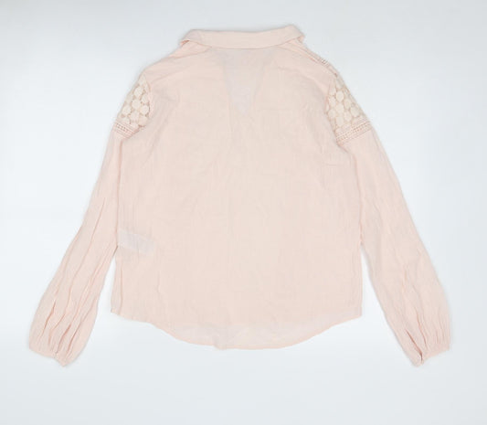 Womens UK Size S VILA Pink Basic Blouse