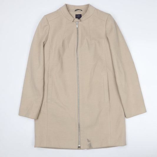 Womens UK Size 12 Marks and Spencer Beige Overcoat