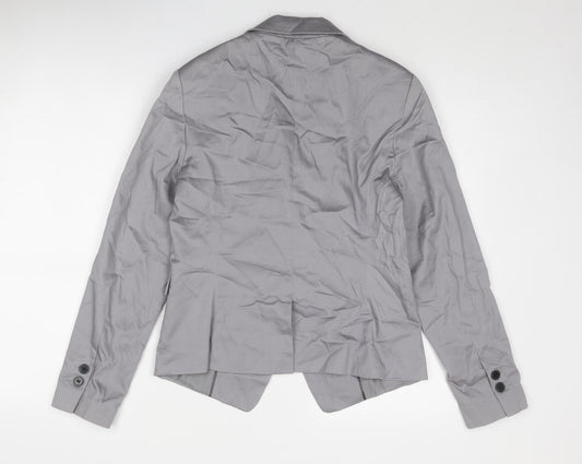 New Look Womens Grey Cotton Jacket Suit Jacket Size 14