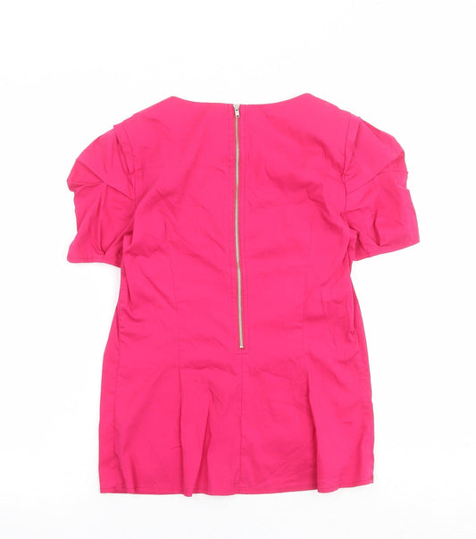 Womens UK Size 8 Oasis Pink Basic Blouse