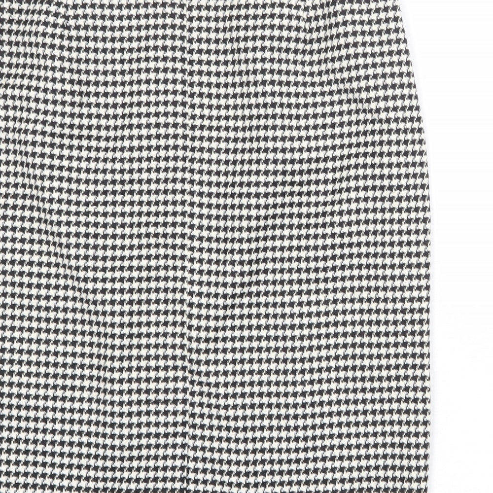 Precis Womens Black Geometric Wool A-Line Skirt Size 12 Zip