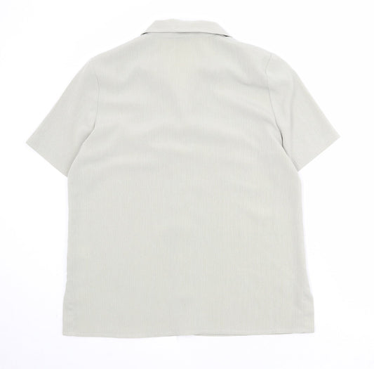 Berkertex Womens Green Polyester Basic Button-Up Size 12 Collared