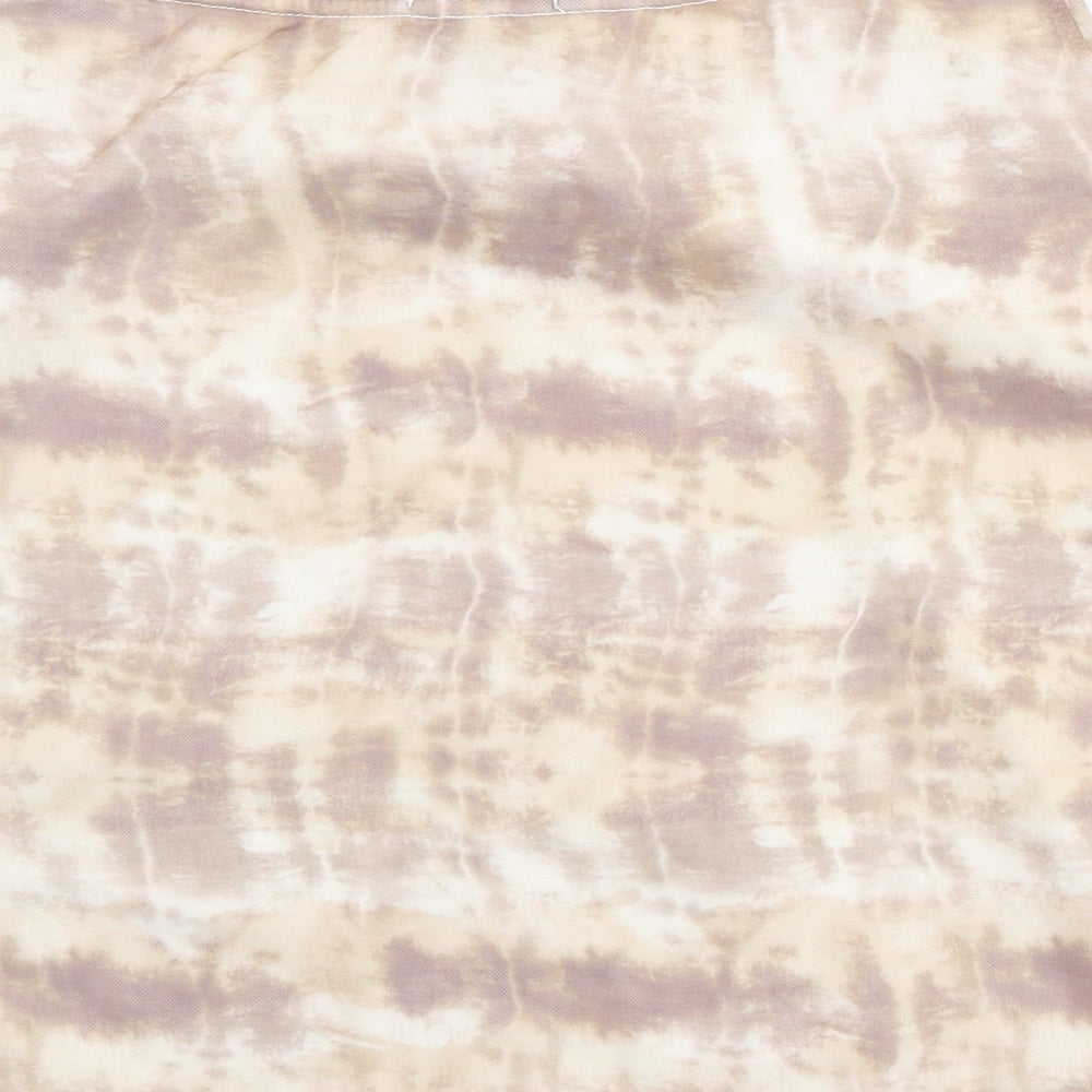 PRETTYLITTLETHING Womens Beige Geometric Polyester Swing Skirt Size 10 - Tie Dye Pattern