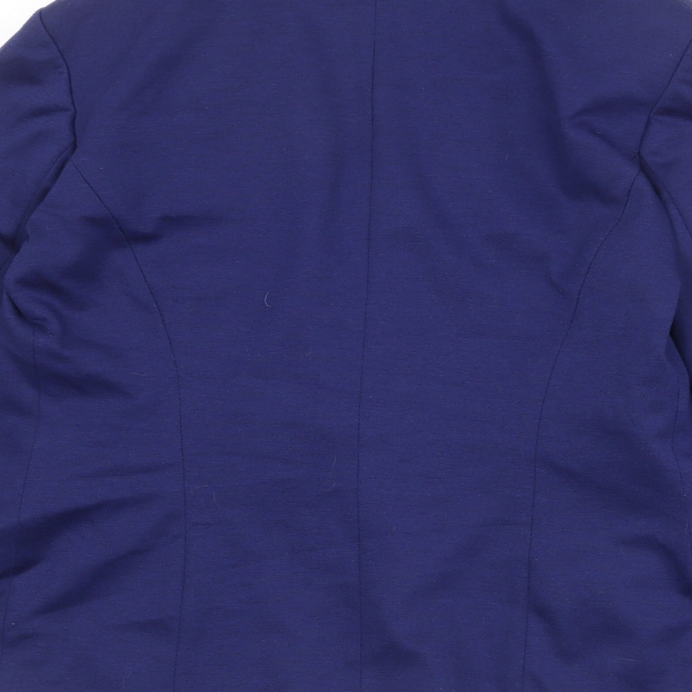 Miss Selfridge Womens Blue Polyester Jacket Blazer Size 6 - Open