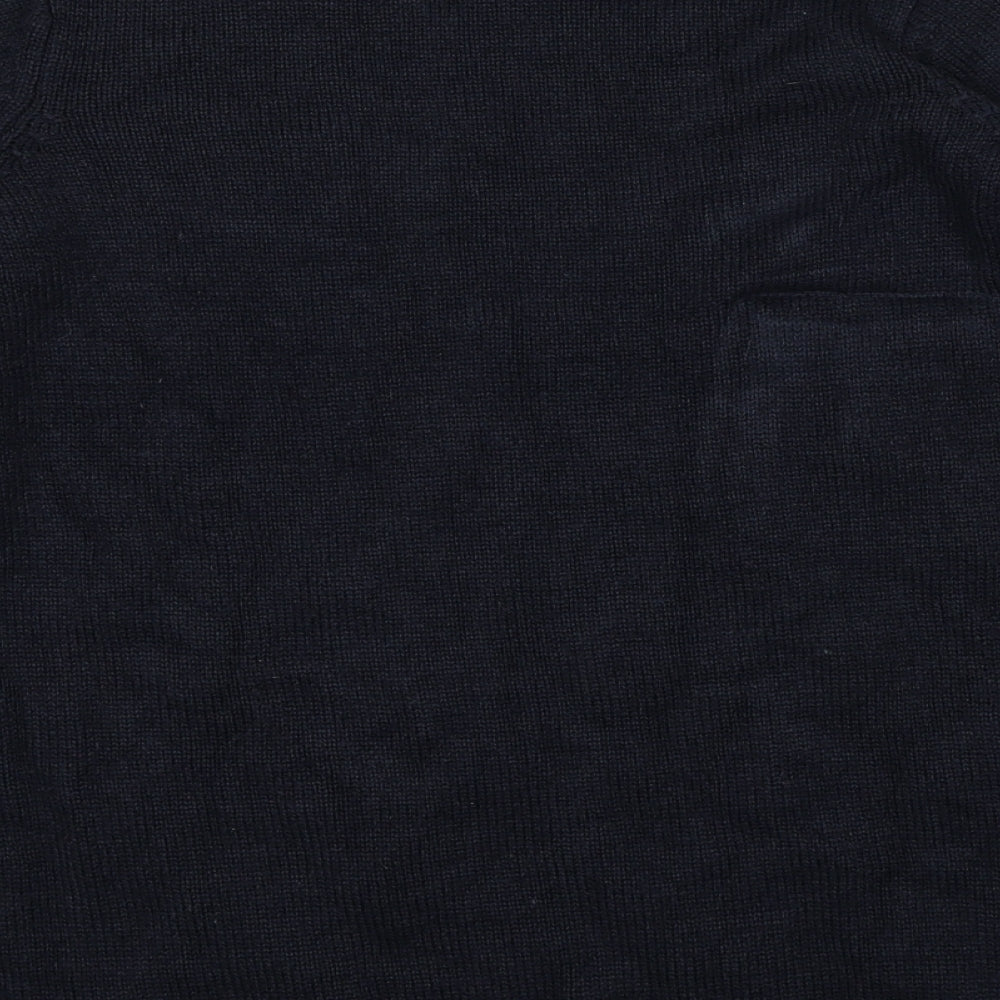 Evans Womens Blue Round Neck Polka Dot Acrylic Pullover Jumper Size 14