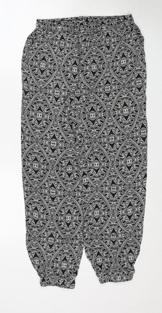 Womens UK Size 10 New Look Regular Fit Black Trousers