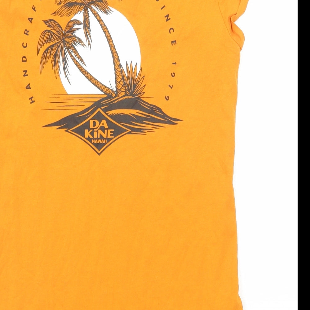 DAKINE Womens Yellow Cotton Basic T-Shirt Size XS Round Neck