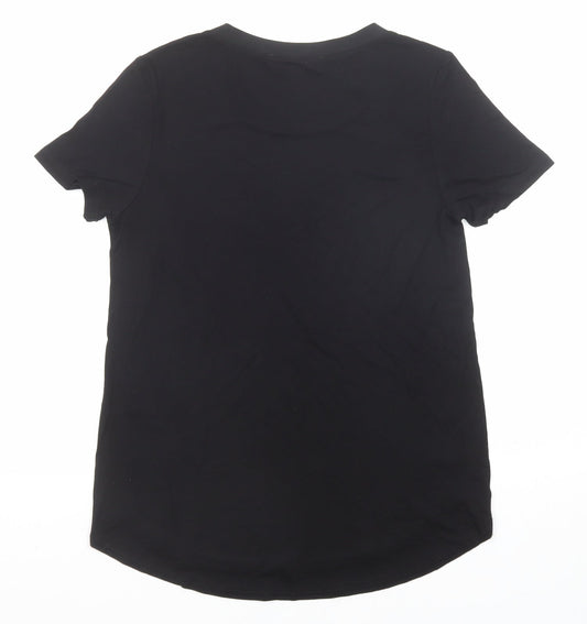 Womens UK Size XS Oasis Black Basic T-Shirt