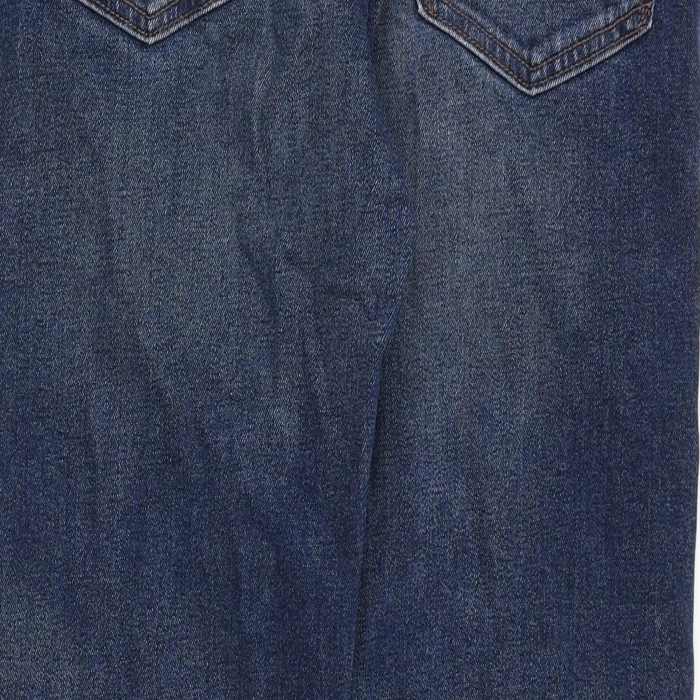 Marks and Spencer Mens Blue Cotton Straight Jeans Size 30 in Regular Zip