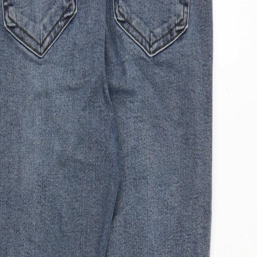 Topshop Womens Blue Cotton Skinny Jeans Size 26 in Regular Zip