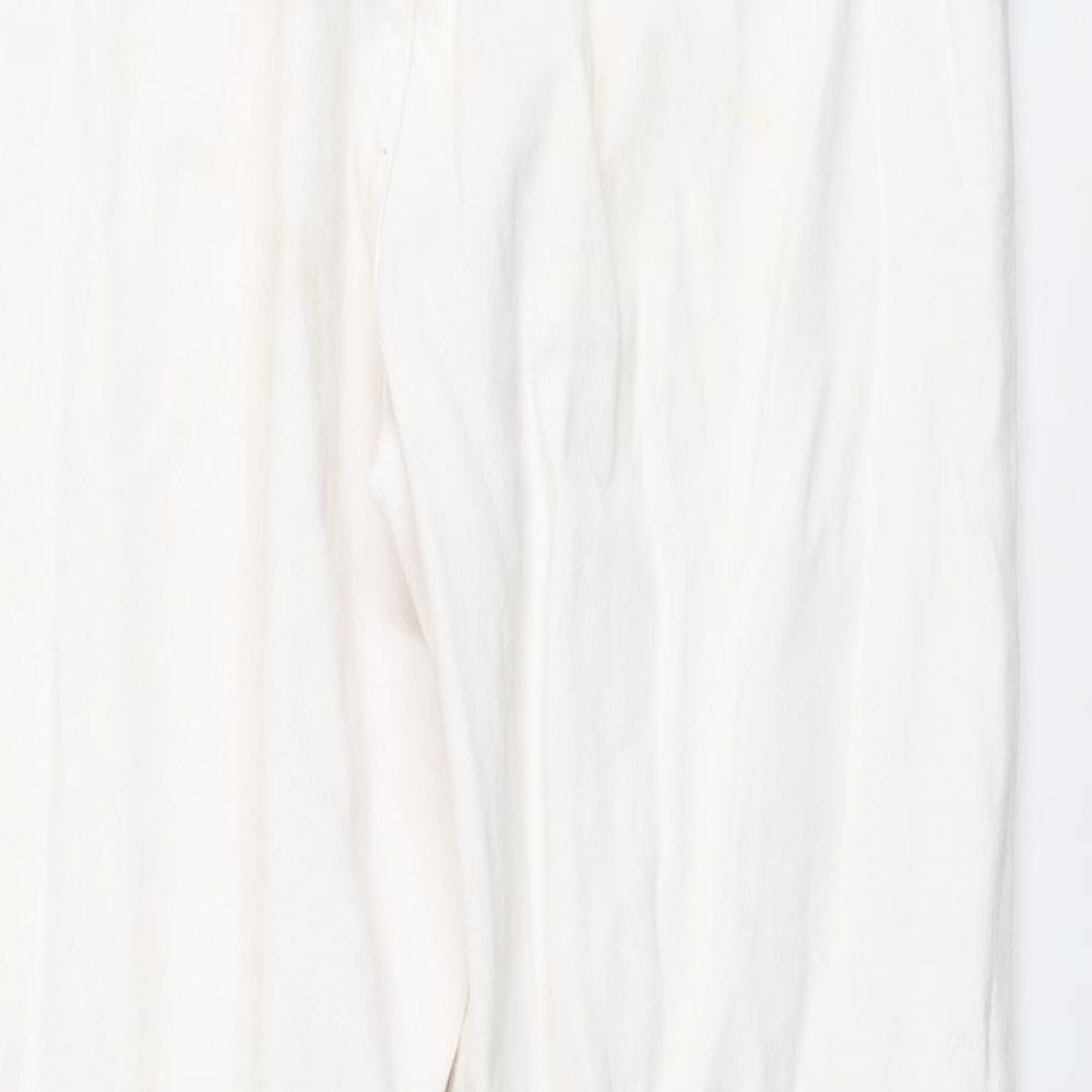 Missguided Womens Ivory Cotton Skinny Jeans Size 10 L29 in Regular Button