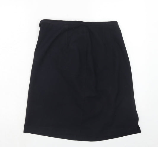 Marks and Spencer Womens Blue Polyester A-Line Skirt Size 16 Button