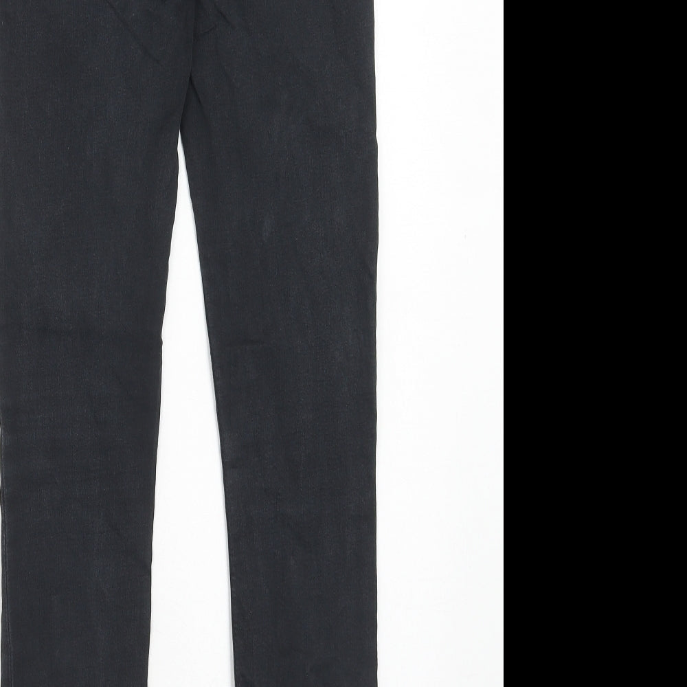 Topshop Womens Black Cotton Skinny Jeans Size 25 in L32 in Regular Zip