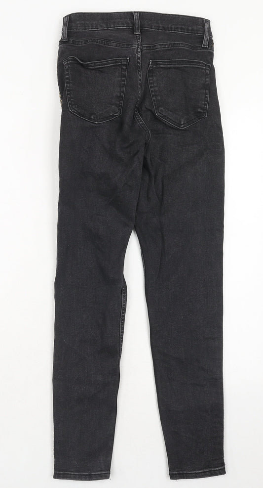 Topshop Womens Grey Cotton Skinny Jeans Size 25 in L32 in Regular Zip