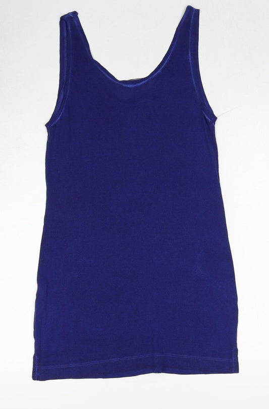 Womens UK Size XS French Connection Blue Basic Tank