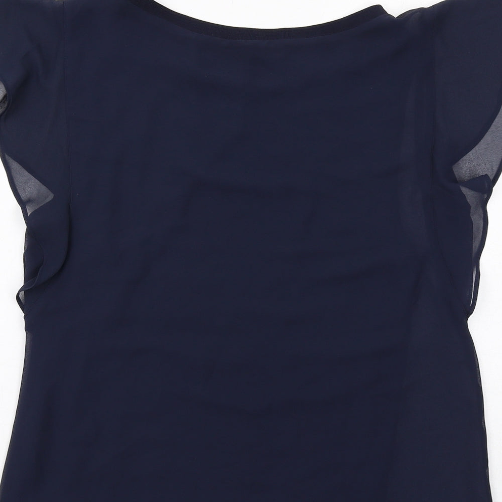 Womens UK Size S Zara Blue Basic Blouse
