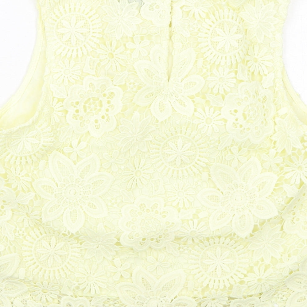Womens UK Size 12 Topshop Yellow Basic Blouse
