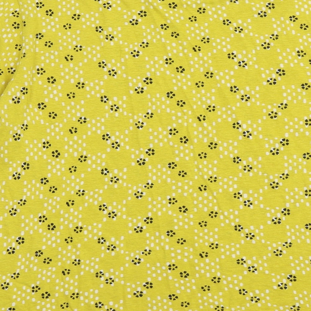 Womens UK Size 12 Per Una Yellow Basic T-Shirt