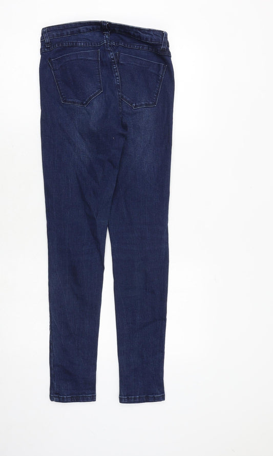 Glamorous Womens Blue Cotton Skinny Jeans Size S Regular Zip