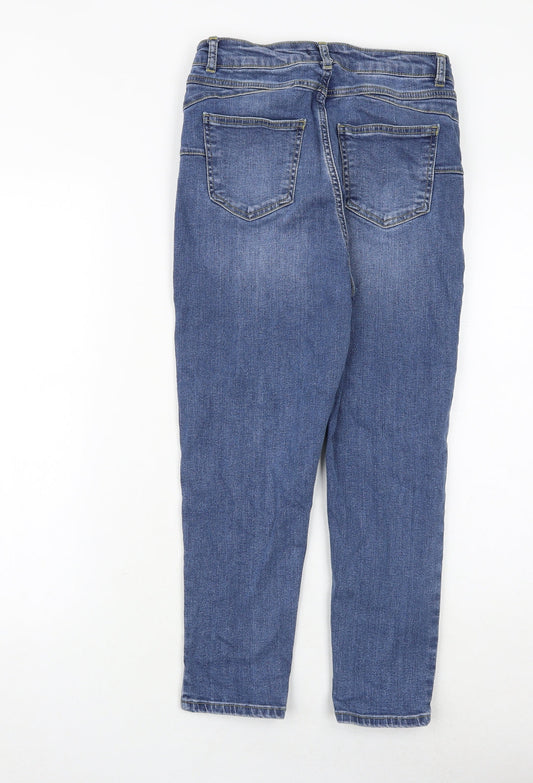Boohoo Womens Blue Cotton Skinny Jeans Size 10 Regular Zip