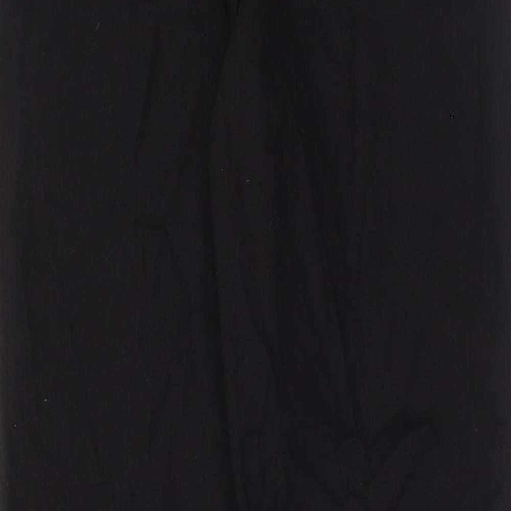 Liz Calborne Womens Black Cotton Straight Jeans Size 8 Regular Zip